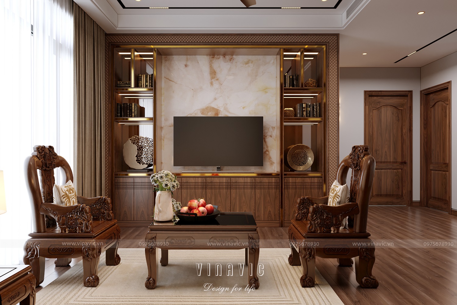 Thiết kế nội thất biệt thự 4 tầng 300m2 CĐT Mr Khánh - Vĩnh Phúc NT2328