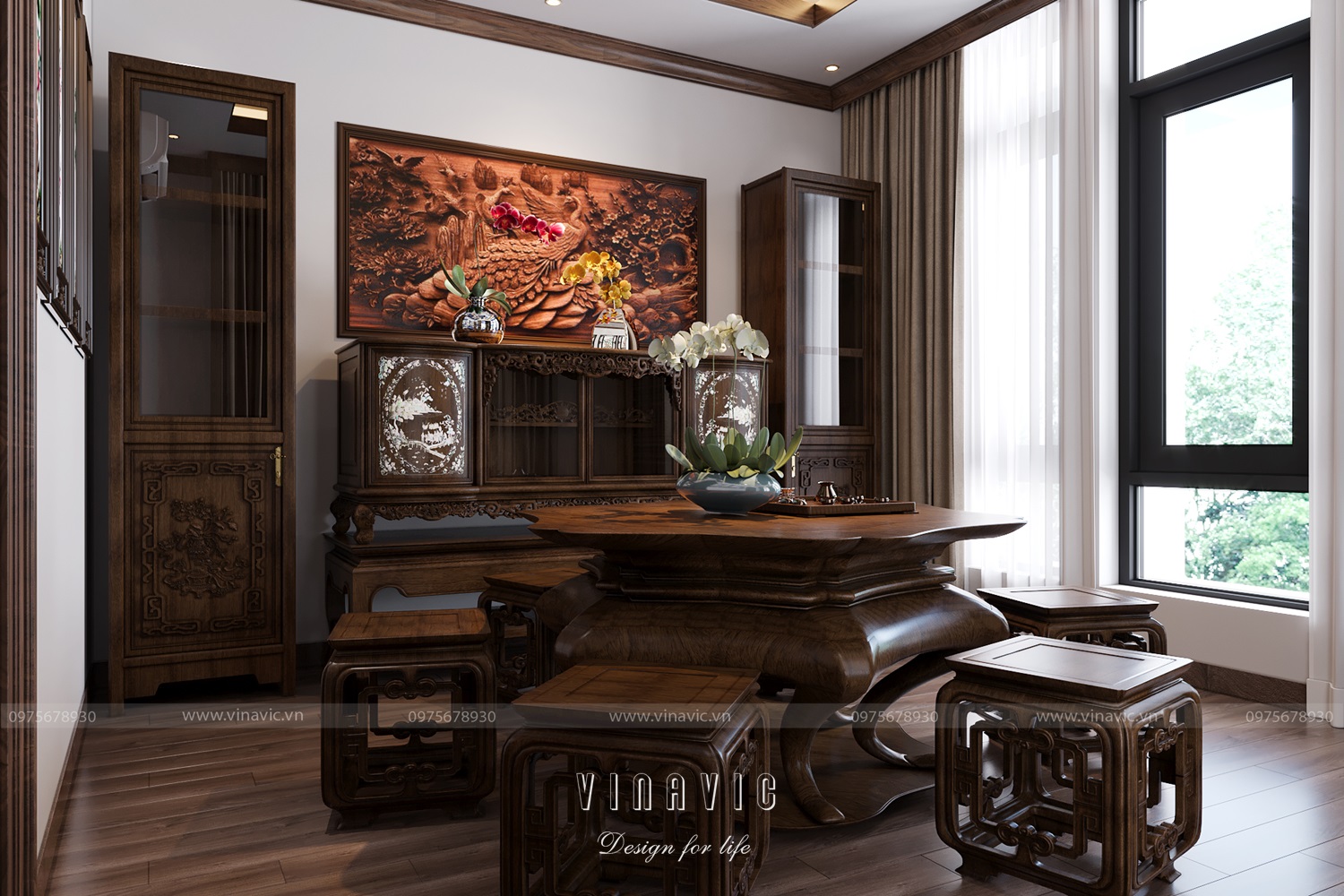 Thiết kế nội thất biệt thự 4 tầng 300m2 CĐT Mr Khánh - Vĩnh Phúc NT2328