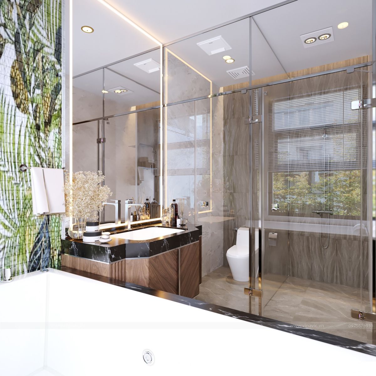 Thiết kế nội thất biệt thự 4 tầng 300m2 CĐT Mr Khánh - Vĩnh Phúc NT2328