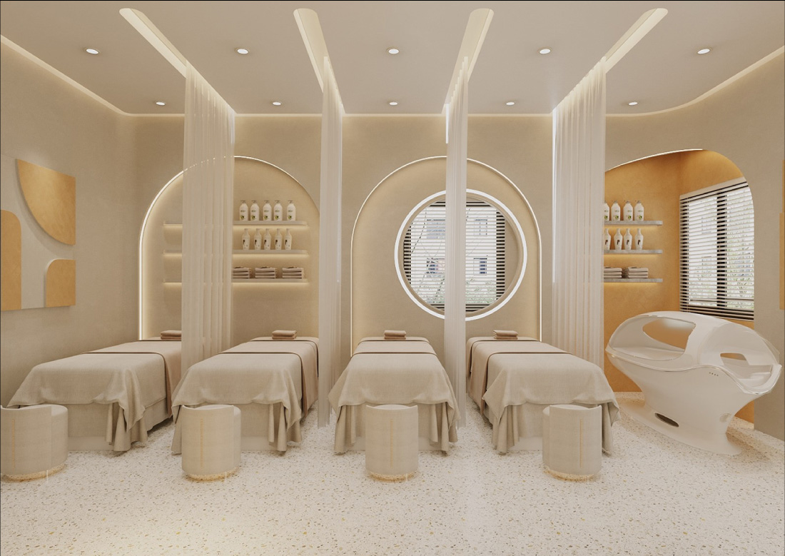 Không gian spa hiện đại tối giản nhưng cực kỳ ấm cúng