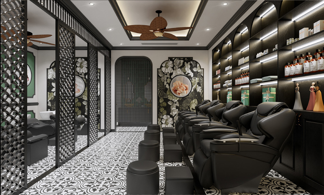 Mẫu nội thất spa mang hơi thở hiện đại pha chút cổ điển