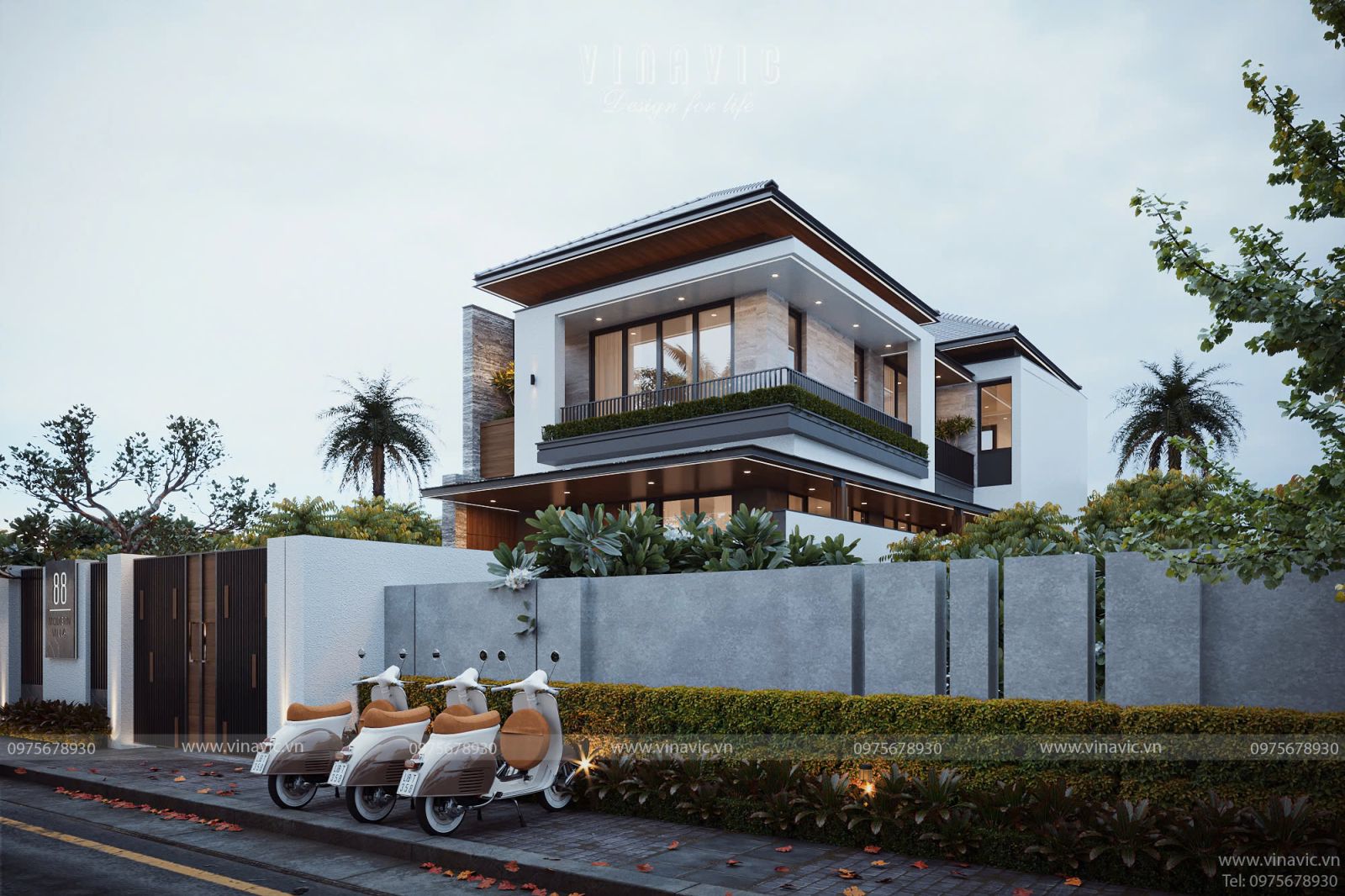 Phương án bản vẽ thiết kế biệt thự chữ L 2 tầng 10x15m BT2410