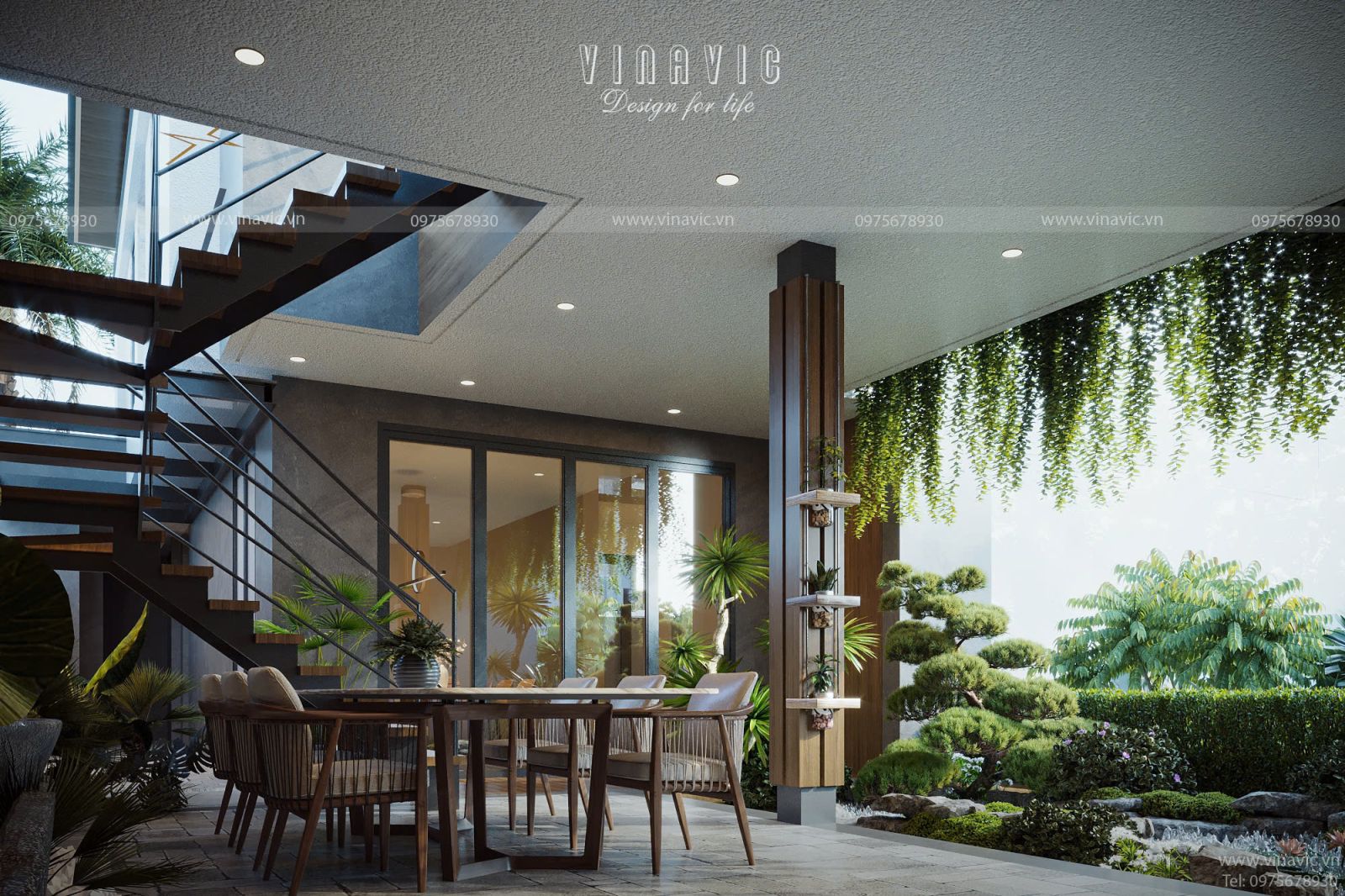 Bố trí mặt bằng công năng biệt thự chữ L 2 tầng 4 phòng ngủ hiện đại 10x15m BT2410