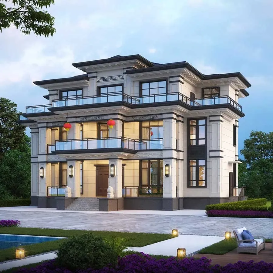 Mẫu biệt thự hiện đại phong cách Trung Quốc bề thế và sang trọng