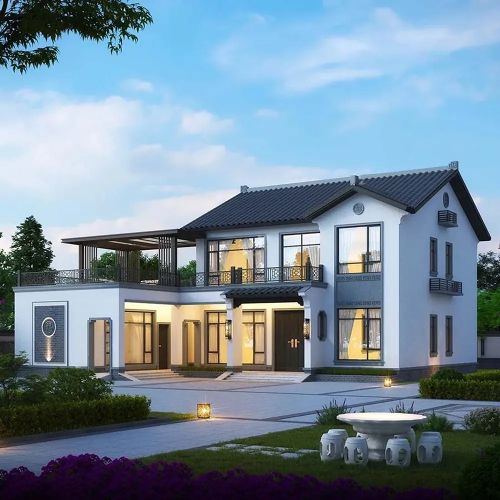 Nguyên tắc cân xứng trong bố cục nhà kiểu Trung Quốc hiện đại