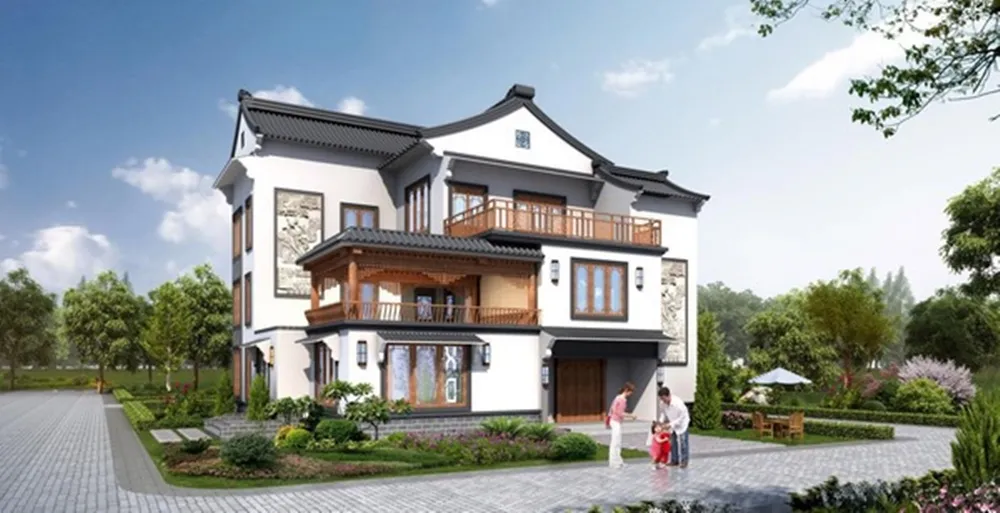 Mẫu nhà kiểu Trung Quốc hiện đại cổ điển kết hợp hiện đại