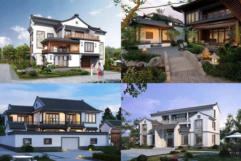 Nội thất biệt thự kiểu Trung Quốc hiện đại sử dụng gam màu đỏ – đen chủ đạo