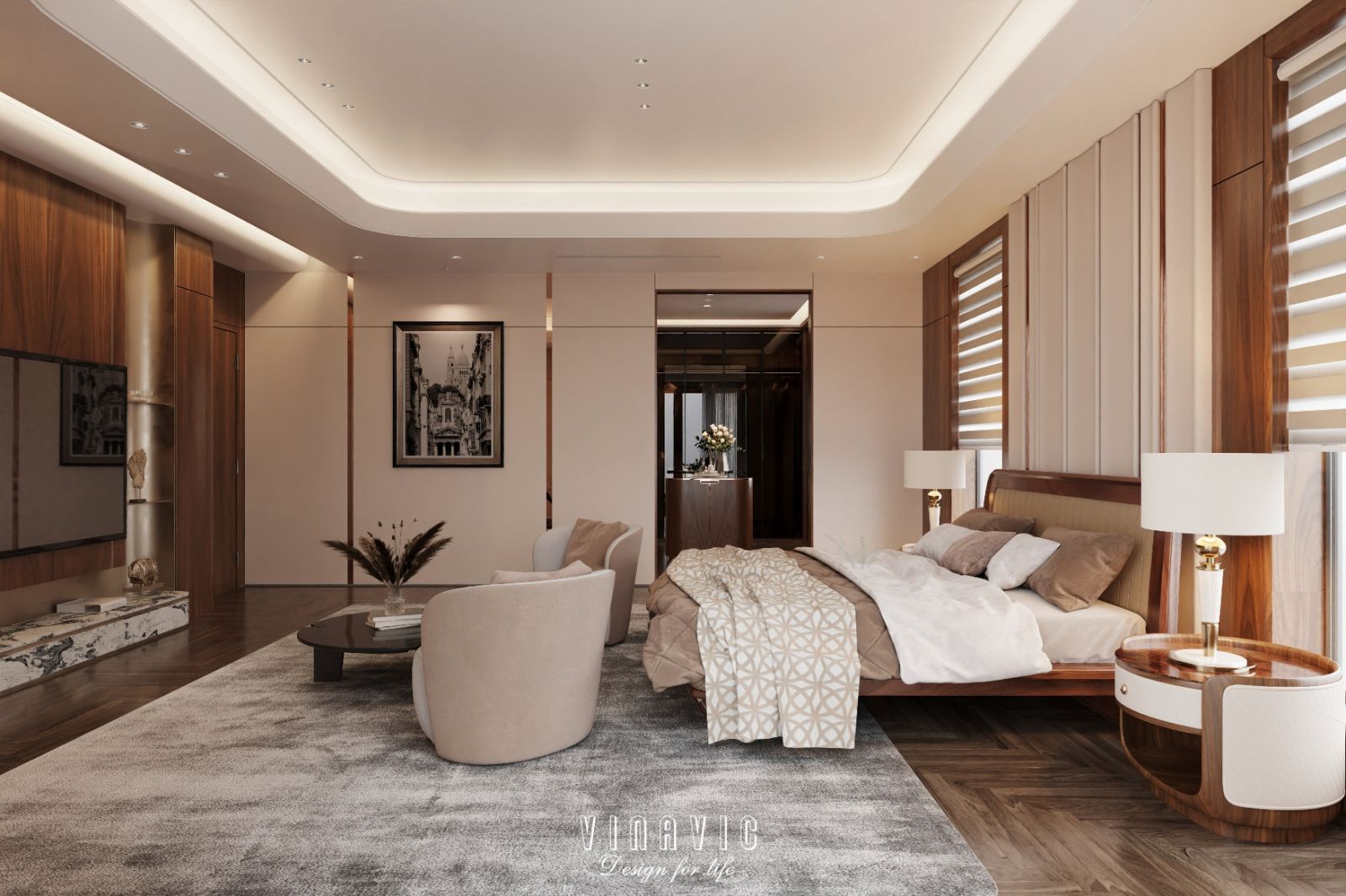 Mẫu thiết kế nội thất biệt thự hiện đại siêu sang 4 tầng 22x17m NT2334