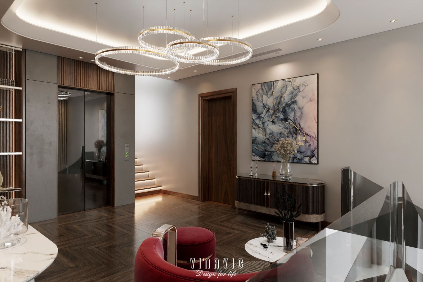 Mẫu thiết kế nội thất biệt thự hiện đại siêu sang 4 tầng 22x17m NT2334