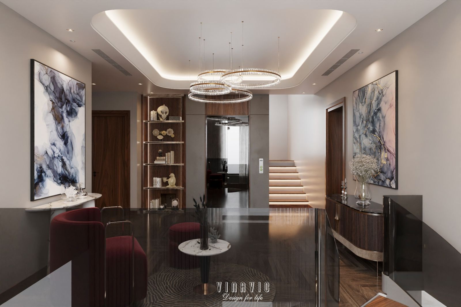 Mẫu thiết kế nội thất biệt thự hiện đại siêu sang 4 tầng 22x17m NT2334