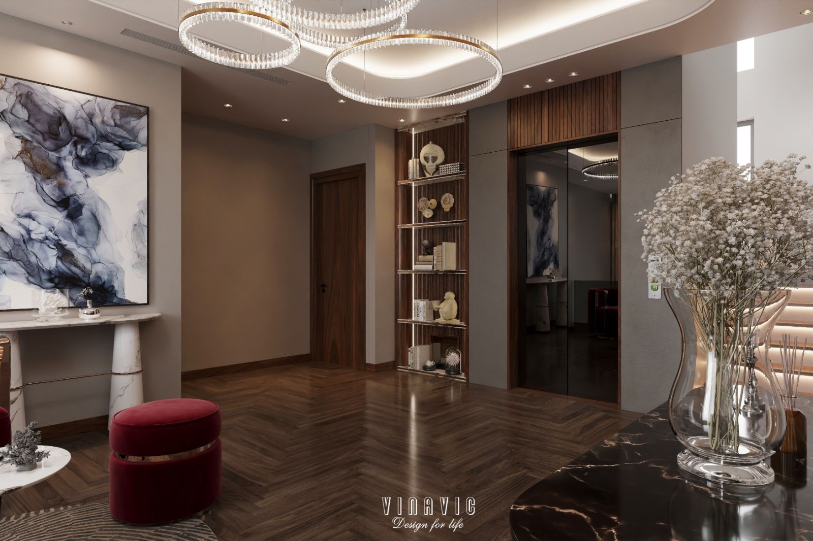 Mẫu thiết kế nội thất biệt thự hiện đại siêu sang 4 tầng 22x17m NT2334