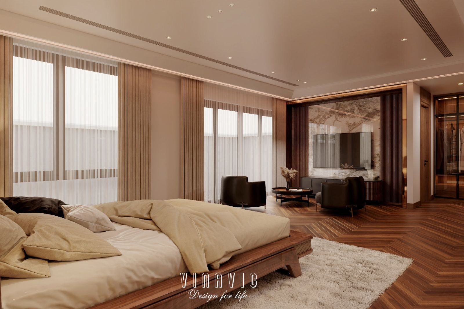 Mẫu thiết kế nội thất biệt thự hiện đại siêu sang 4 tầng 22x17m NT2334