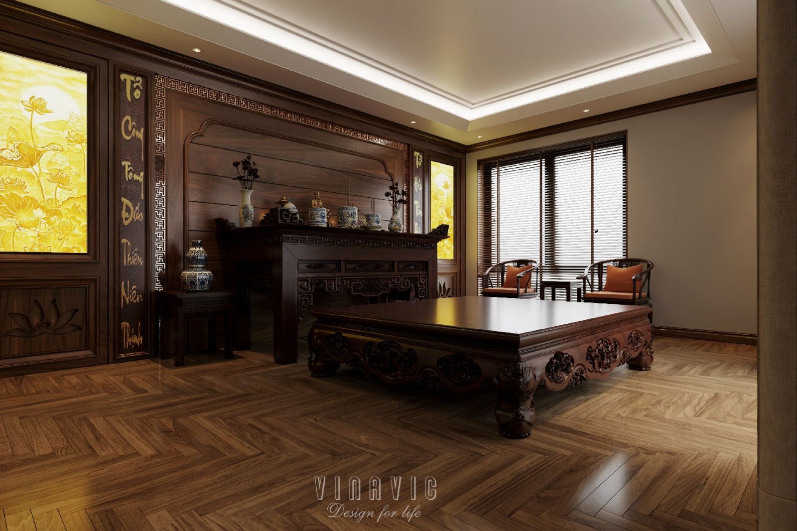 Mẫu thiết kế nội thất biệt thự hiện đại siêu sang 4 tầng 22x17m NT2334