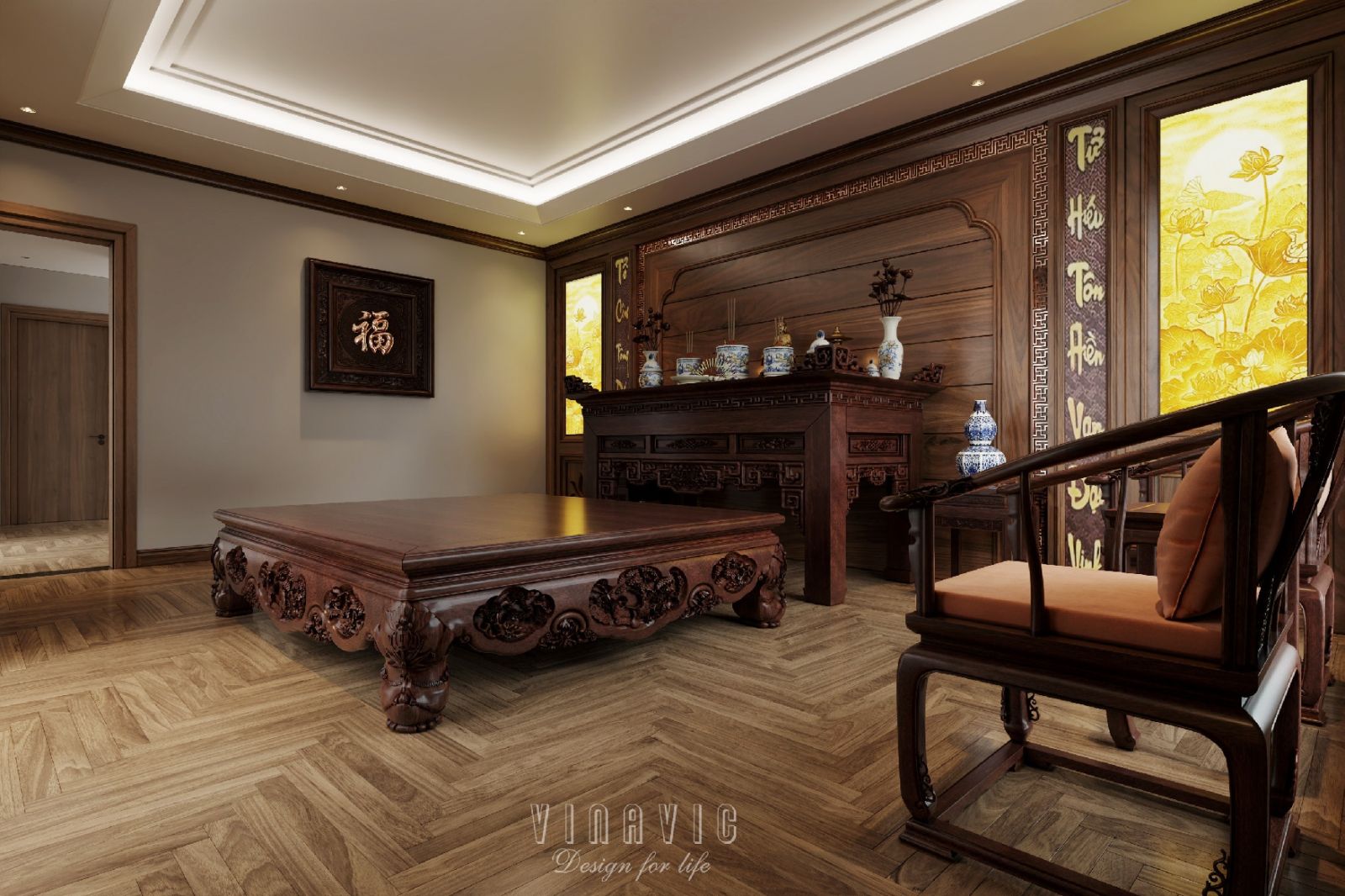 Mẫu thiết kế nội thất biệt thự hiện đại siêu sang 4 tầng 22x17m NT2334