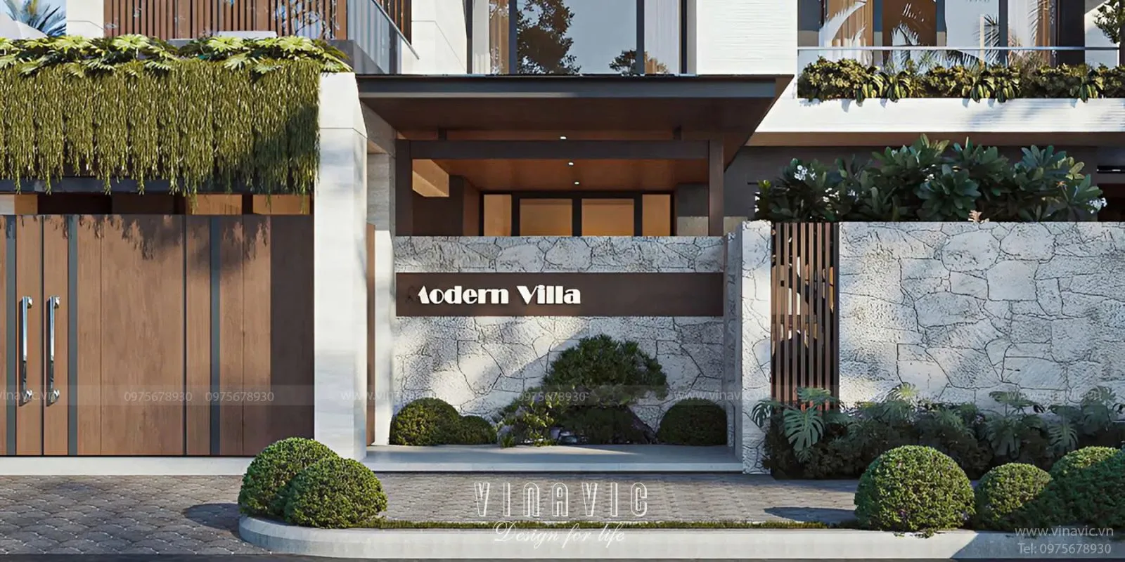 Sự kết hợp nghệ thuật giữa gạch thẻ và gạch đá mang lại vẻ đẹp độc đáo