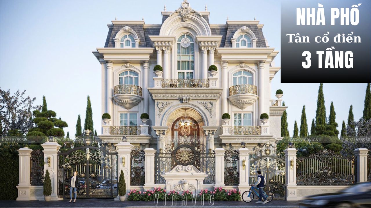 Xu hướng thiết kế nhà phố tân cổ điển 3 tầng 2025 có gì mới?