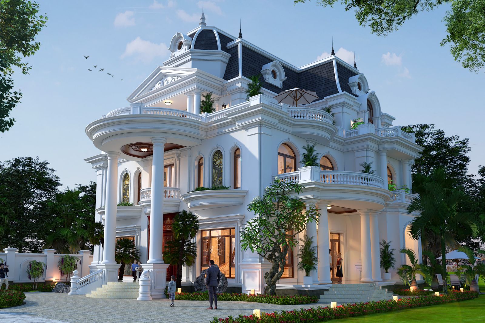 Biệt thự lâu đài nguy nga – Không gian sống chuẩn hoàng gia