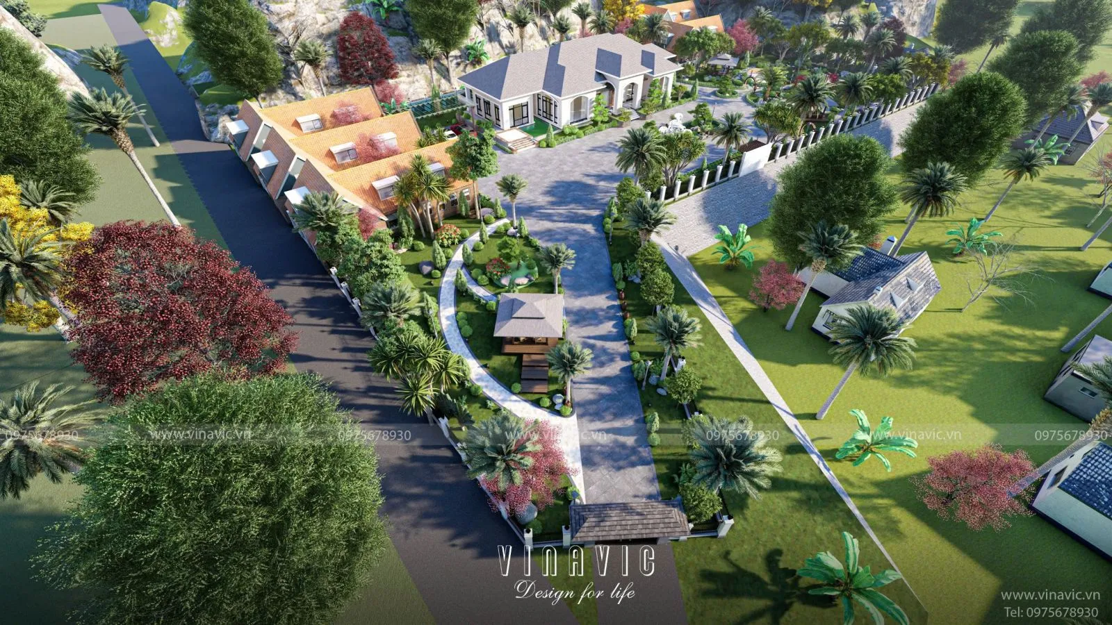 Diện tích thi công các hạng mục phụ trợ như sân vườn ban công