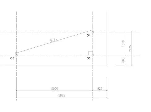 4 trục đầu tiên của ngôi nhà được xác định