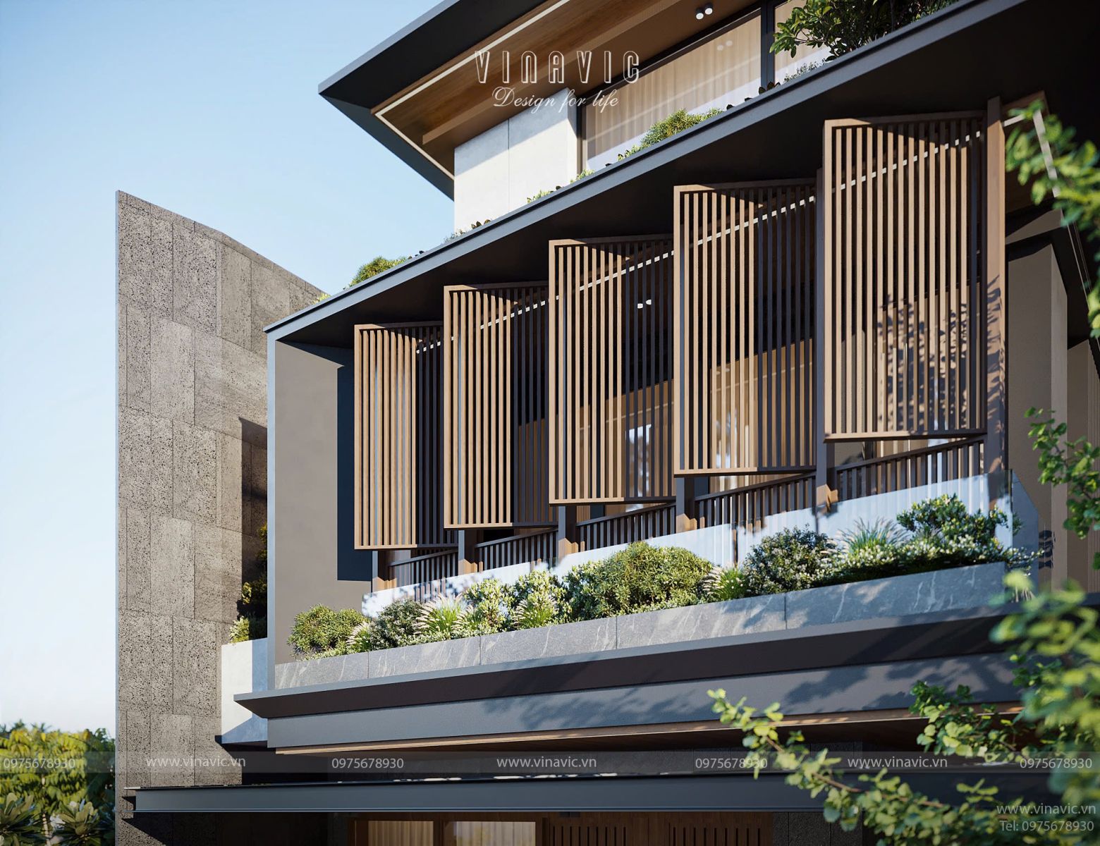 Vẻ đẹp kiến trúc của mẫu thiết kế biệt thự 3 tầng 200m2 hiện đại mặt tiền 10x20m BT2414