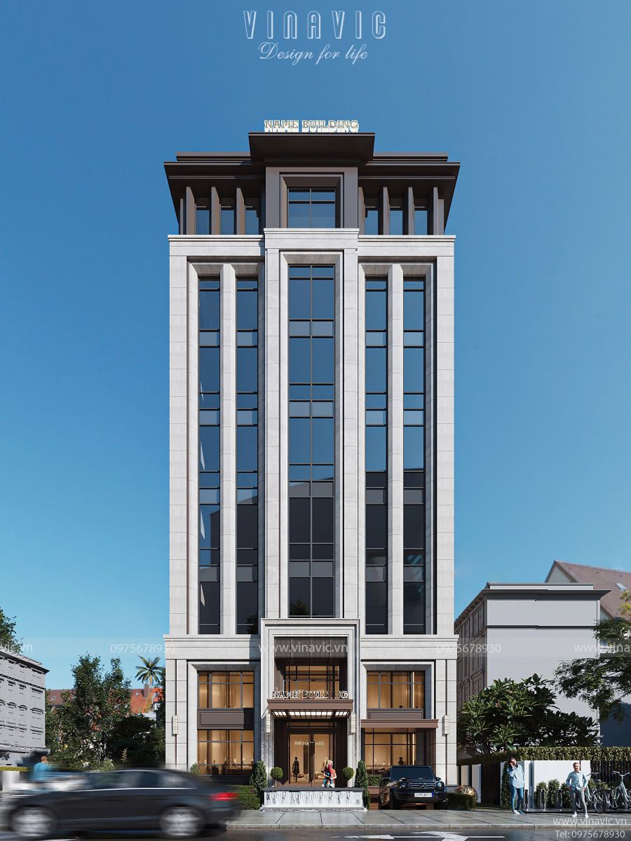 Phân chia công năng tòa nhà tòa nhà văn phòng kết hợp ở 9 tầng 1 tum DATM2337