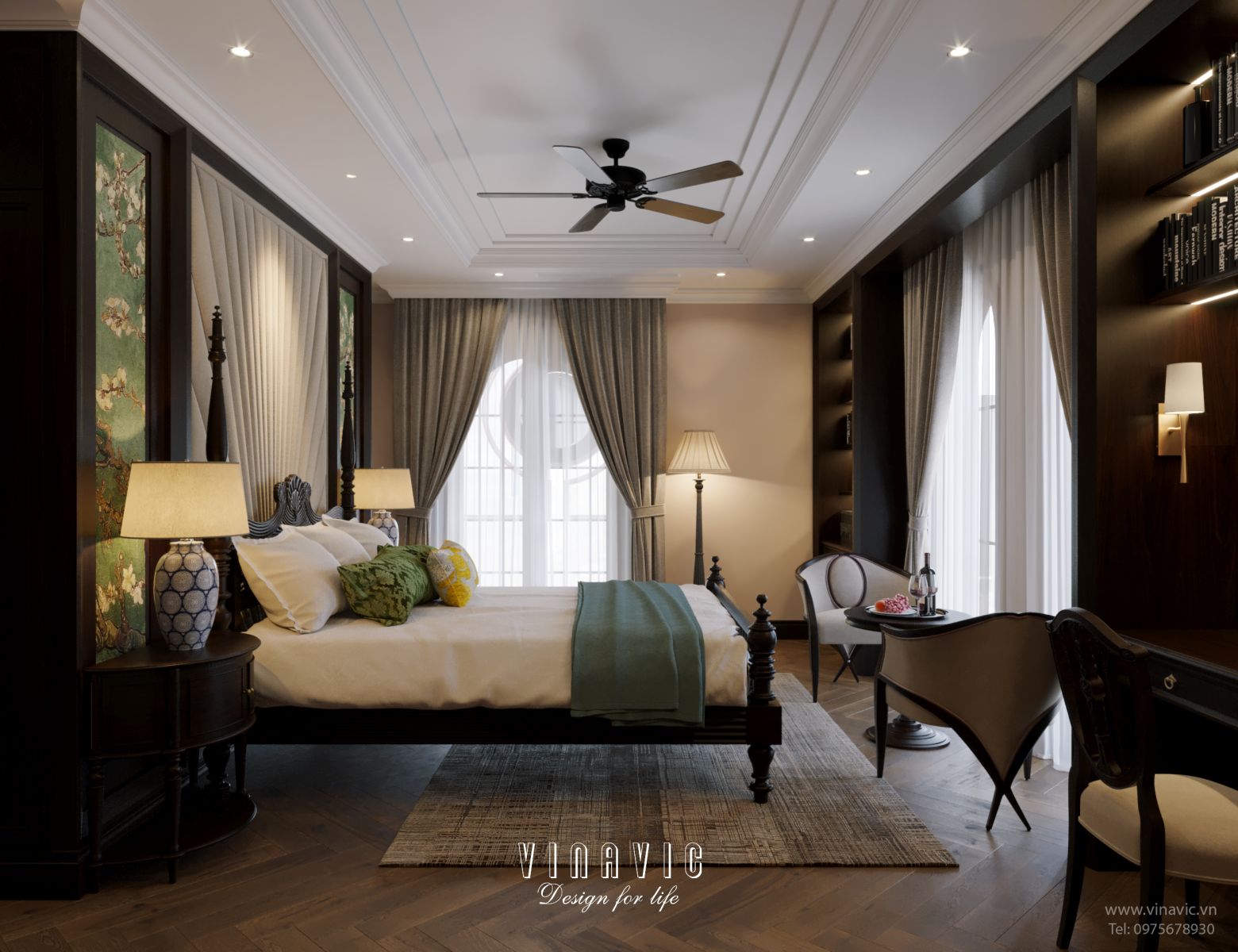 Thiết kế nội thất địa trung hải biệt thự 3 tầng 16x10m NT2334