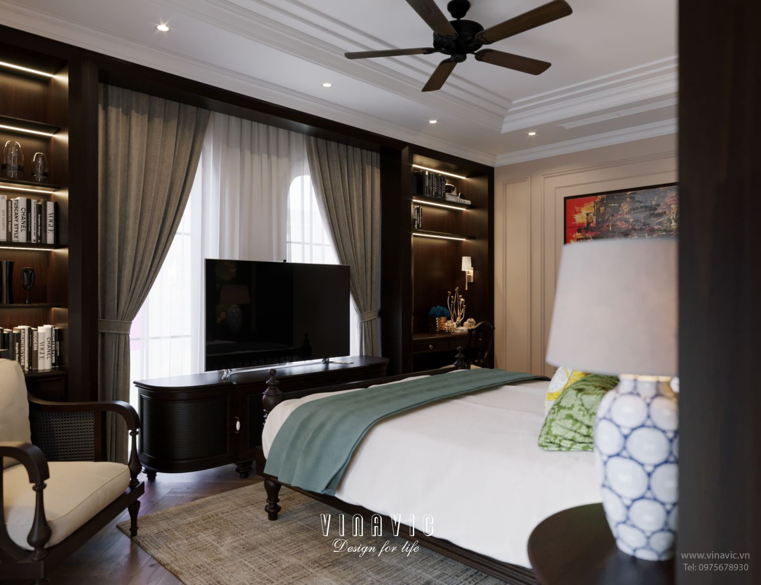 Thiết kế nội thất địa trung hải biệt thự 3 tầng 16x10m NT2334