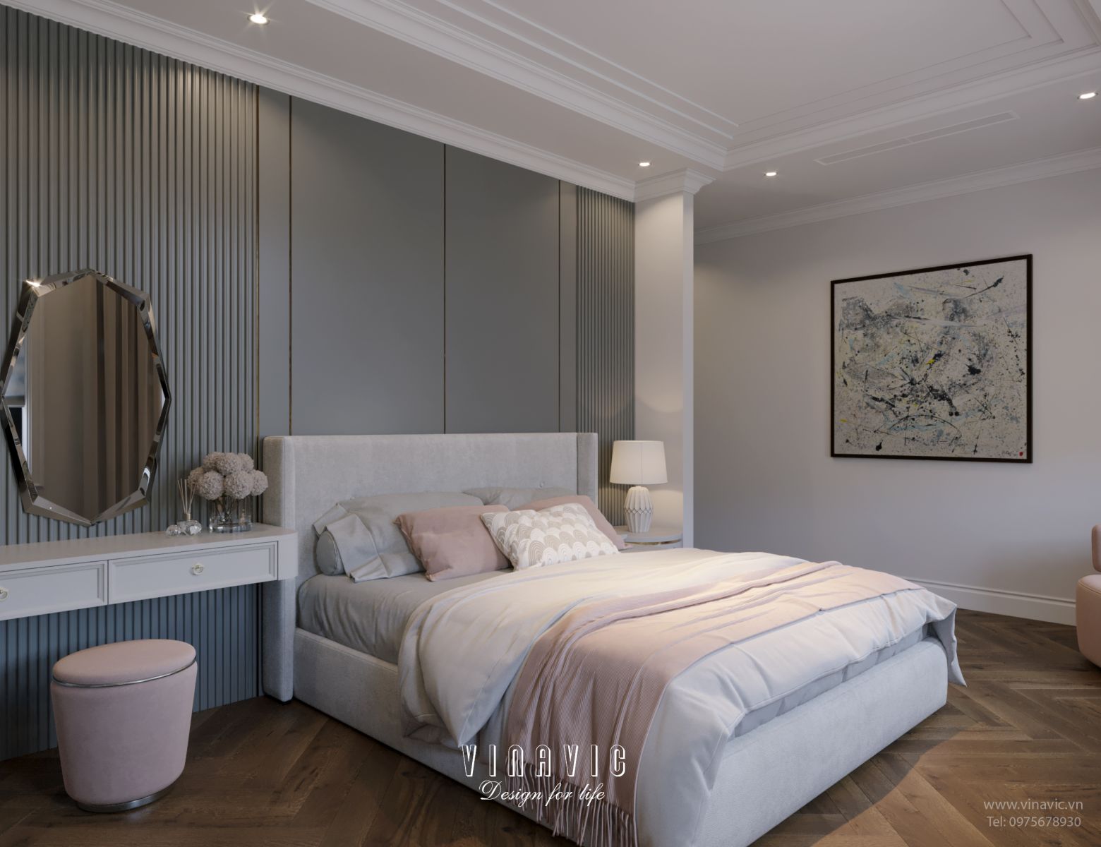 Thiết kế nội thất địa trung hải biệt thự 3 tầng 16x10m NT2334