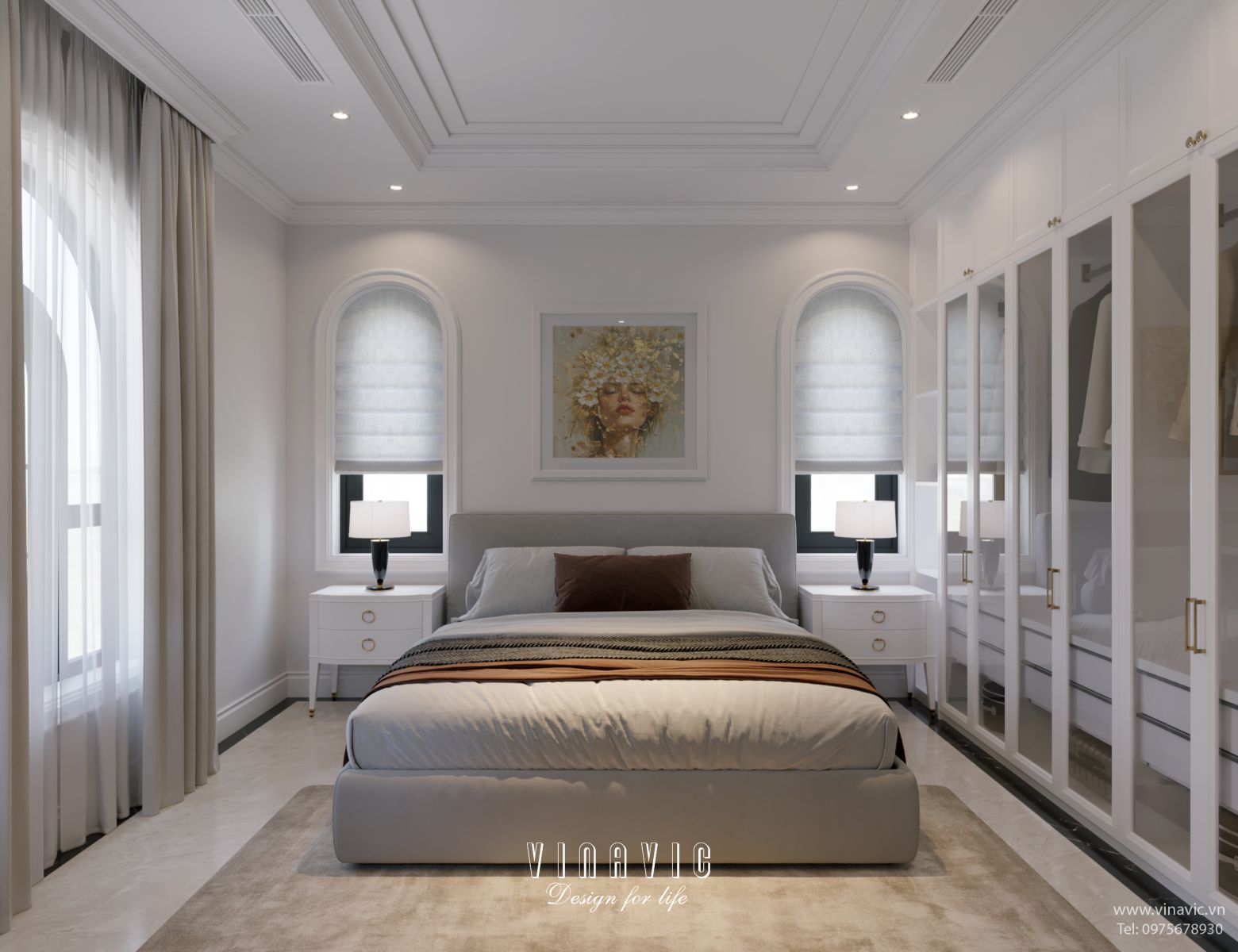 Thiết kế nội thất địa trung hải biệt thự 3 tầng 16x10m NT2334