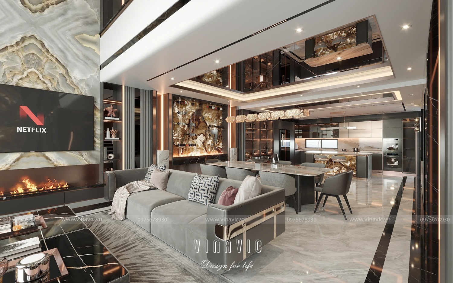 Mẫu Thiết Kế Nội Thất Luxury Modern Sang Trọng NT2347