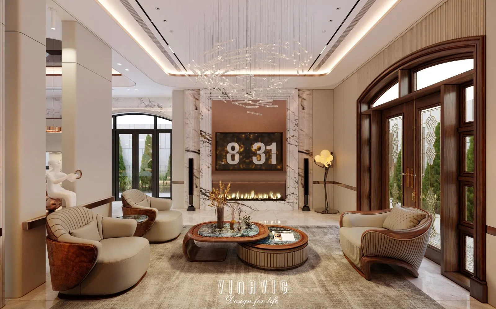 Không gian phòng khách biệt thự