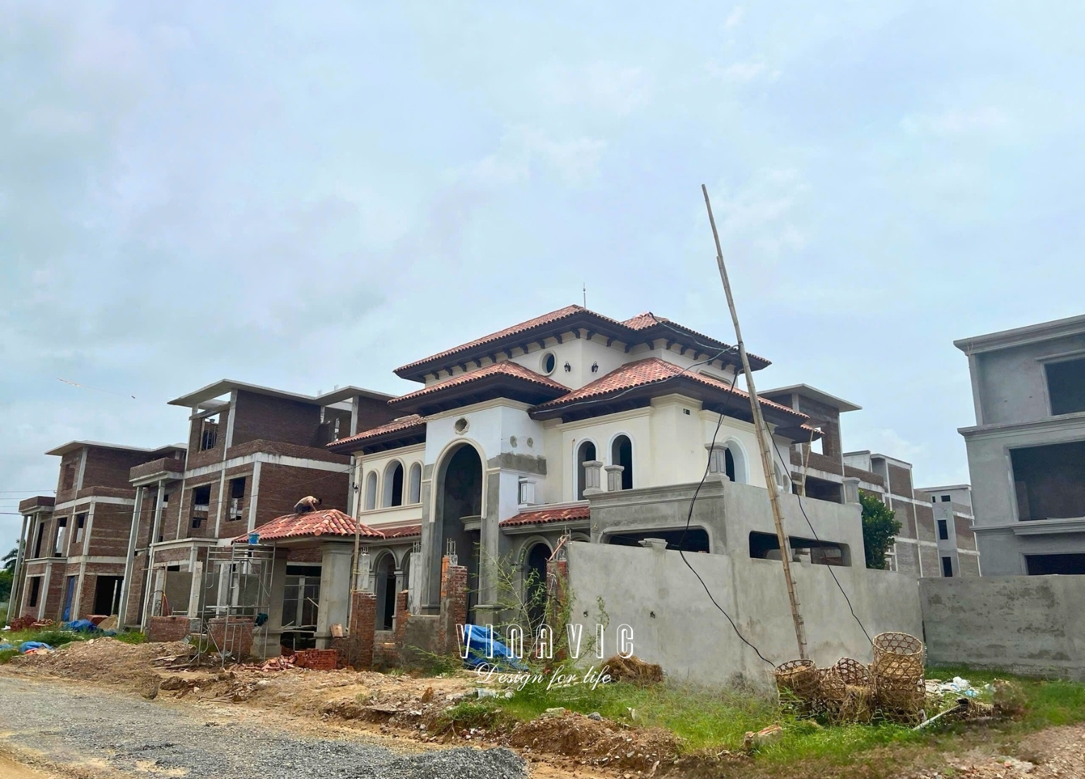 Thi công biệt thự 3 tầng Địa Trung hải (CĐT: Mrs.Vinh - Thanh Hóa) TCBT2254