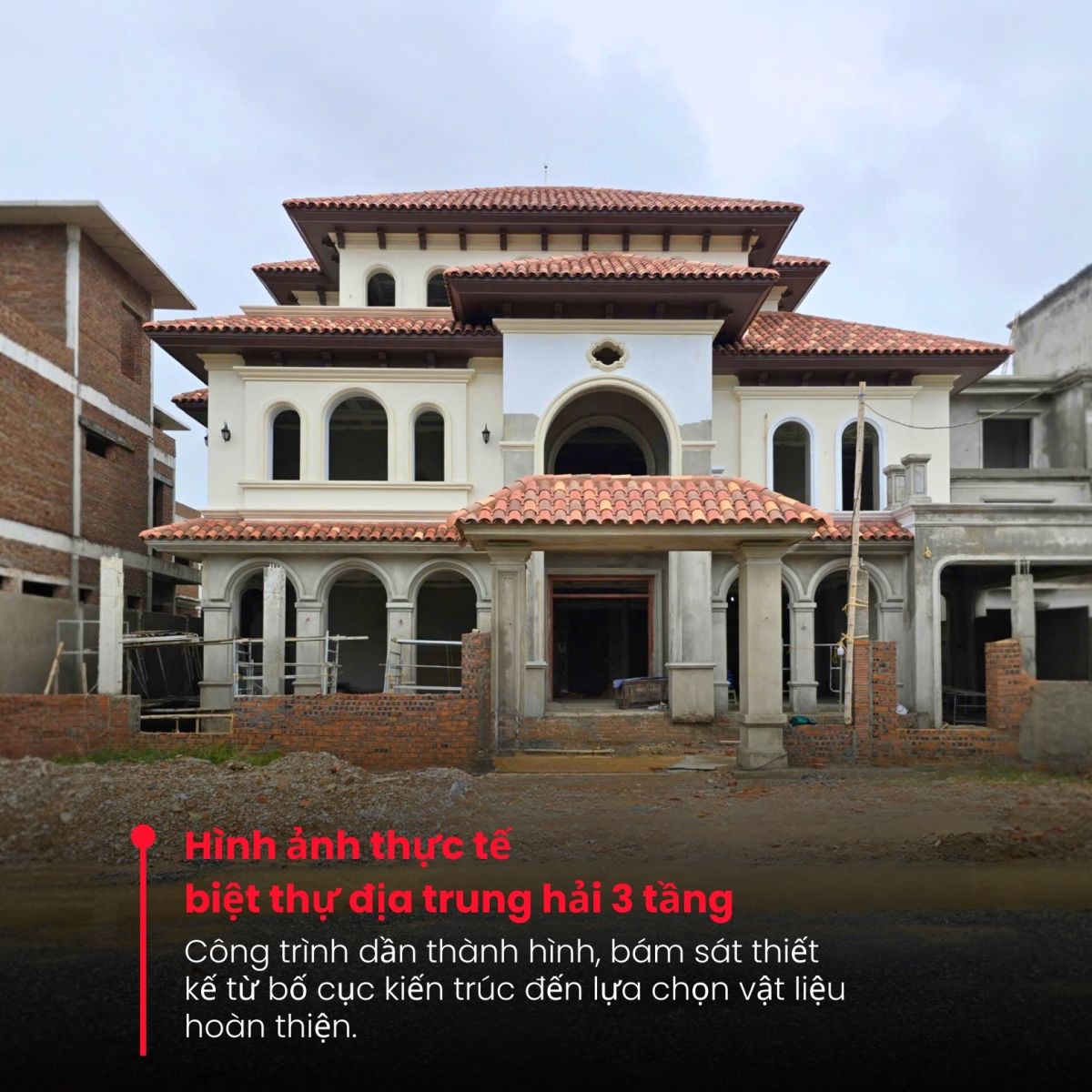 Thi công biệt thự 3 tầng Địa Trung hải (CĐT: Mrs Vinh- Thanh Hóa) TCBT2254