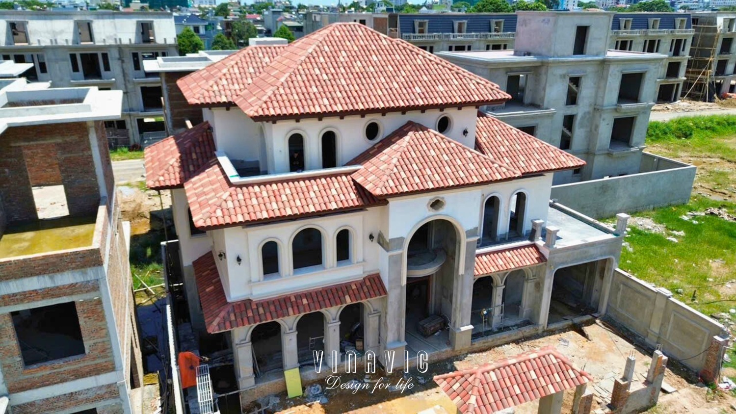 Thi công biệt thự 3 tầng Địa Trung hải (CĐT: Mrs.Vinh - Thanh Hóa) TCBT2254