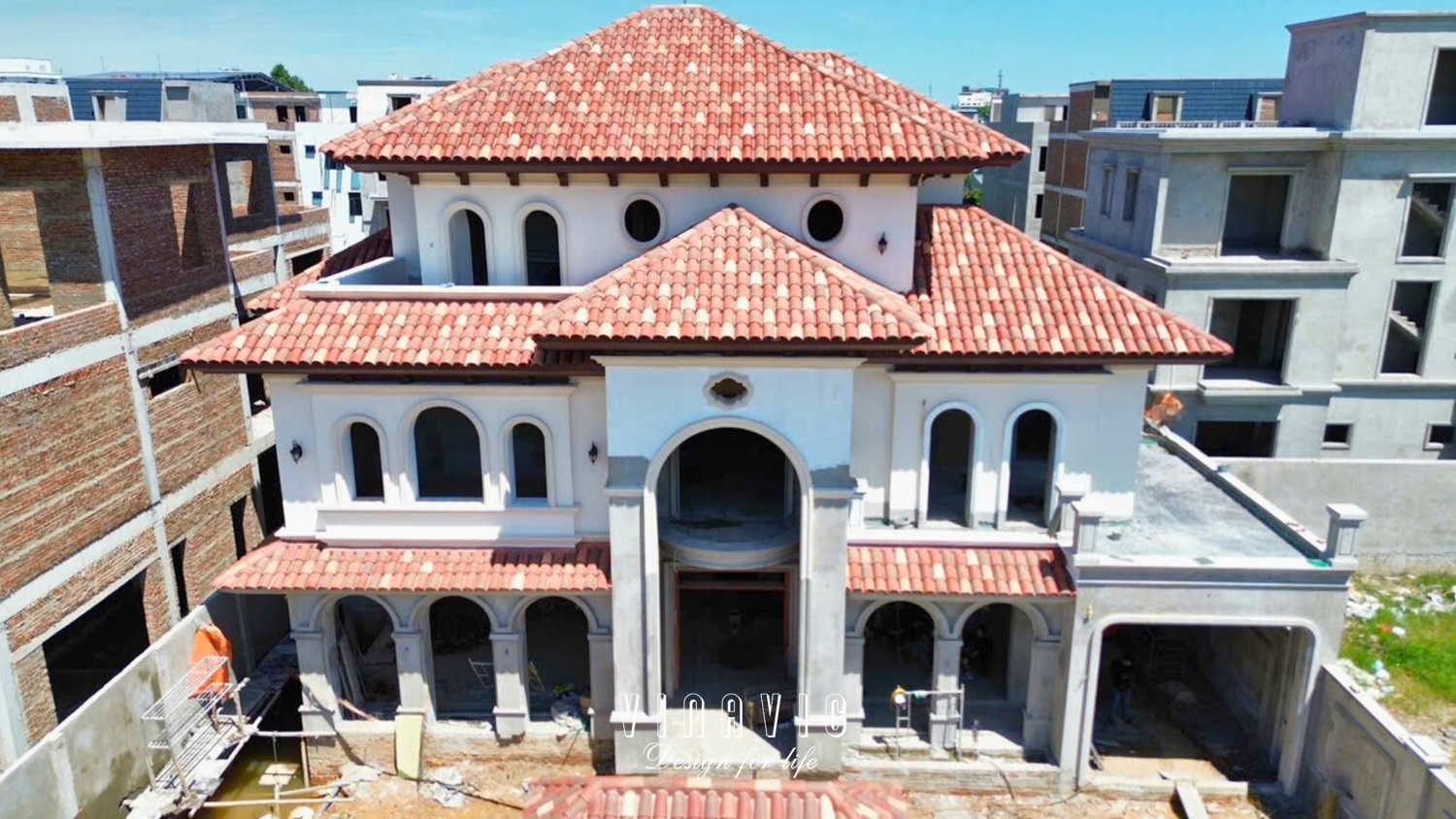 Thi công biệt thự 3 tầng Địa Trung hải (CĐT: Mrs.Vinh - Thanh Hóa) TCBT2254