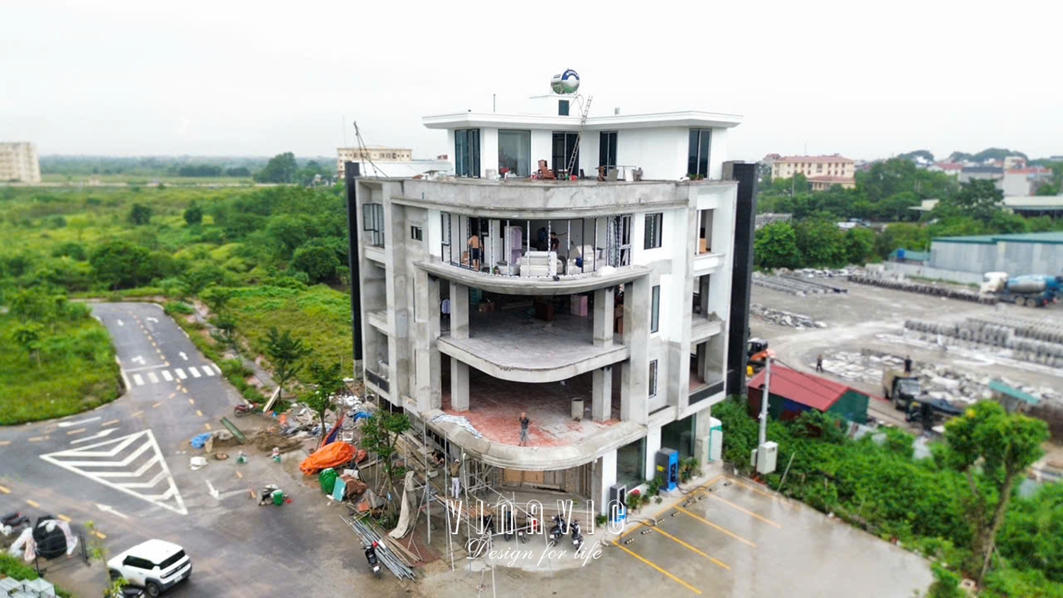 Thi công biệt thự 4 tầng 1 tum hiện đại 240m2 (CĐT: Mr Đại - Hưng Yên) BT2255