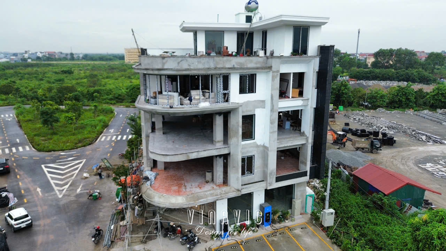 Thi công biệt thự 4 tầng 1 tum hiện đại 240m2 (CĐT: Mr Đại - Hưng Yên) BT2255