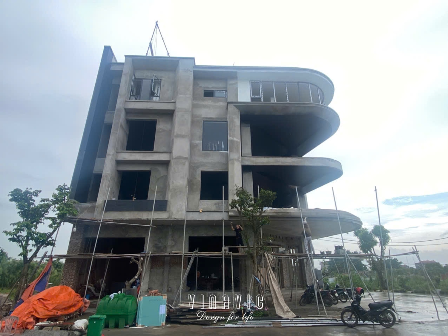 Thi công biệt thự 4 tầng 1 tum hiện đại 240m2 (CĐT: Mr Đại - Hưng Yên) BT2255