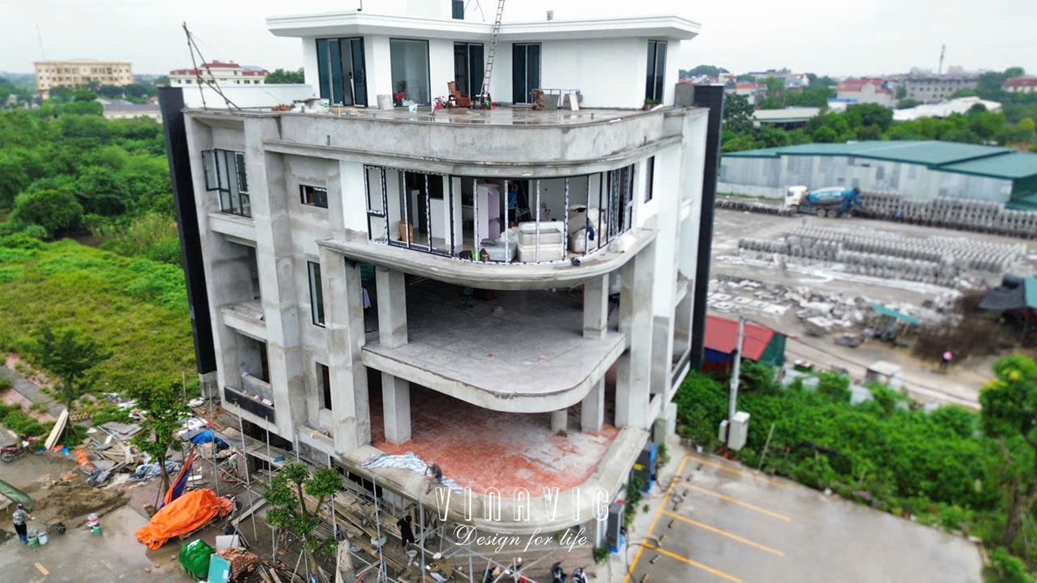 Thi công biệt thự 4 tầng 1 tum hiện đại 240m2 (CĐT: Mr Đại - Hưng Yên) BT2255