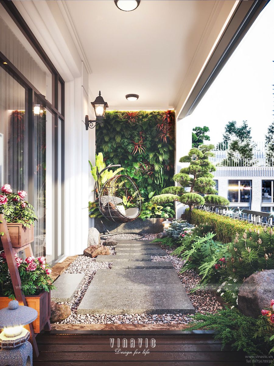 Thiết kế sân vườn biệt thự phố TCSV2003