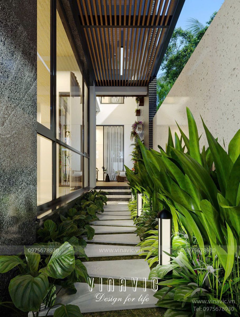 Thiết kế sân vườn biệt thự phố TCSV2003