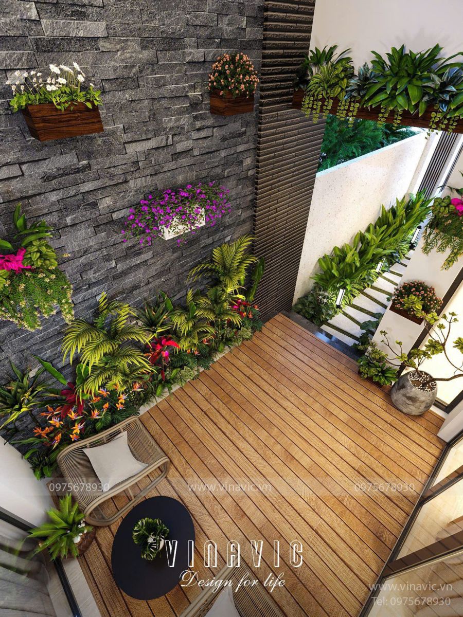 Thiết kế sân vườn biệt thự phố TCSV2003