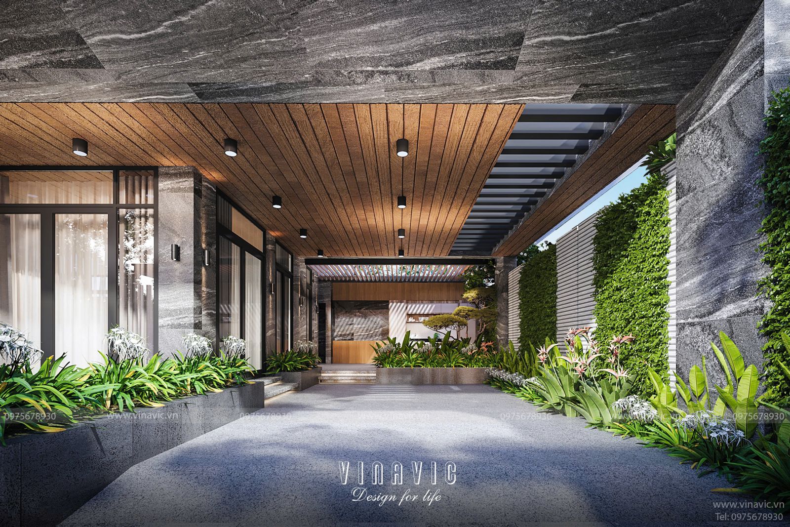 Vinavic thiết kế sân vườn biệt thự phong cách hiện đại TCSV2007 chuẩn resort