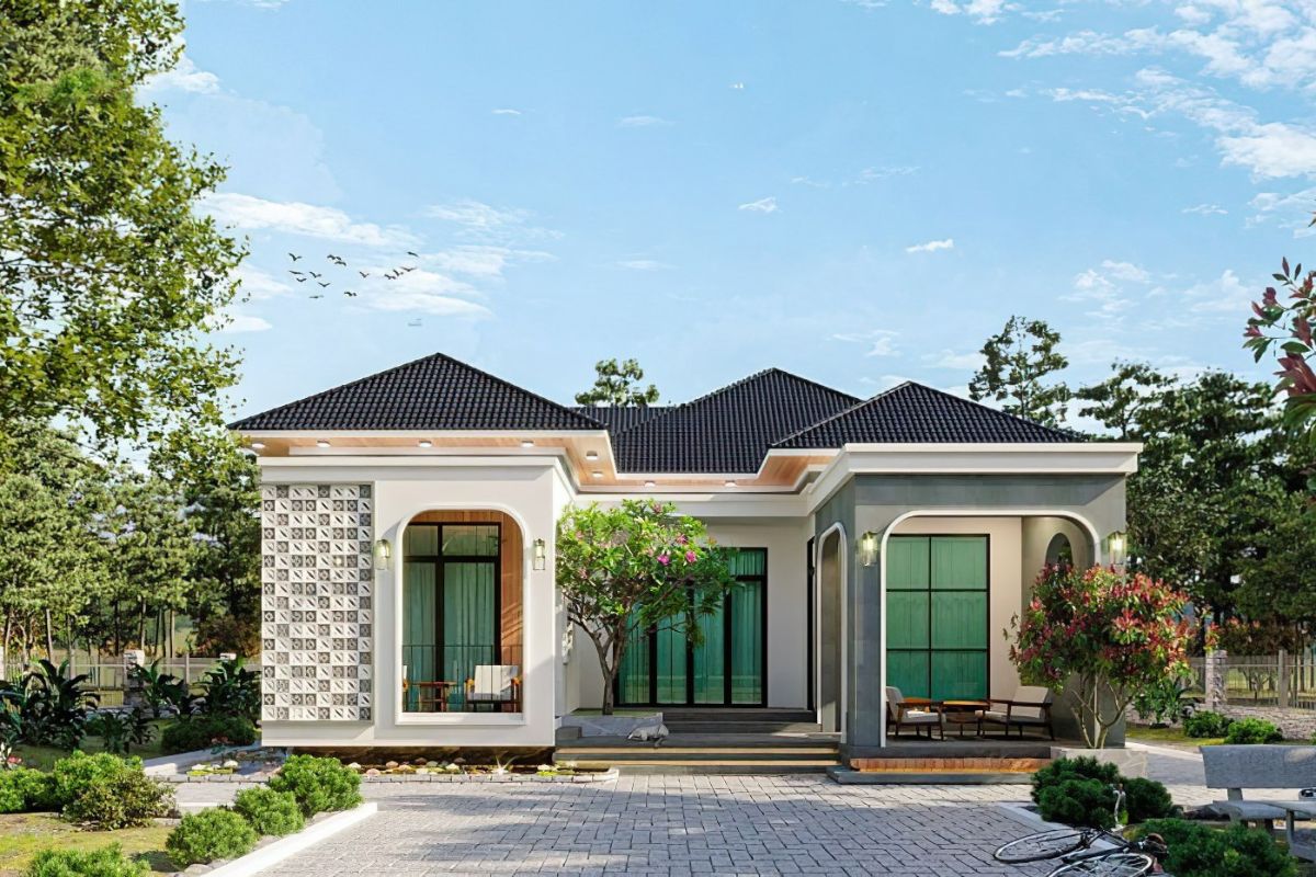 Nhà 2 mặt tiền 1 tầng hiện đại