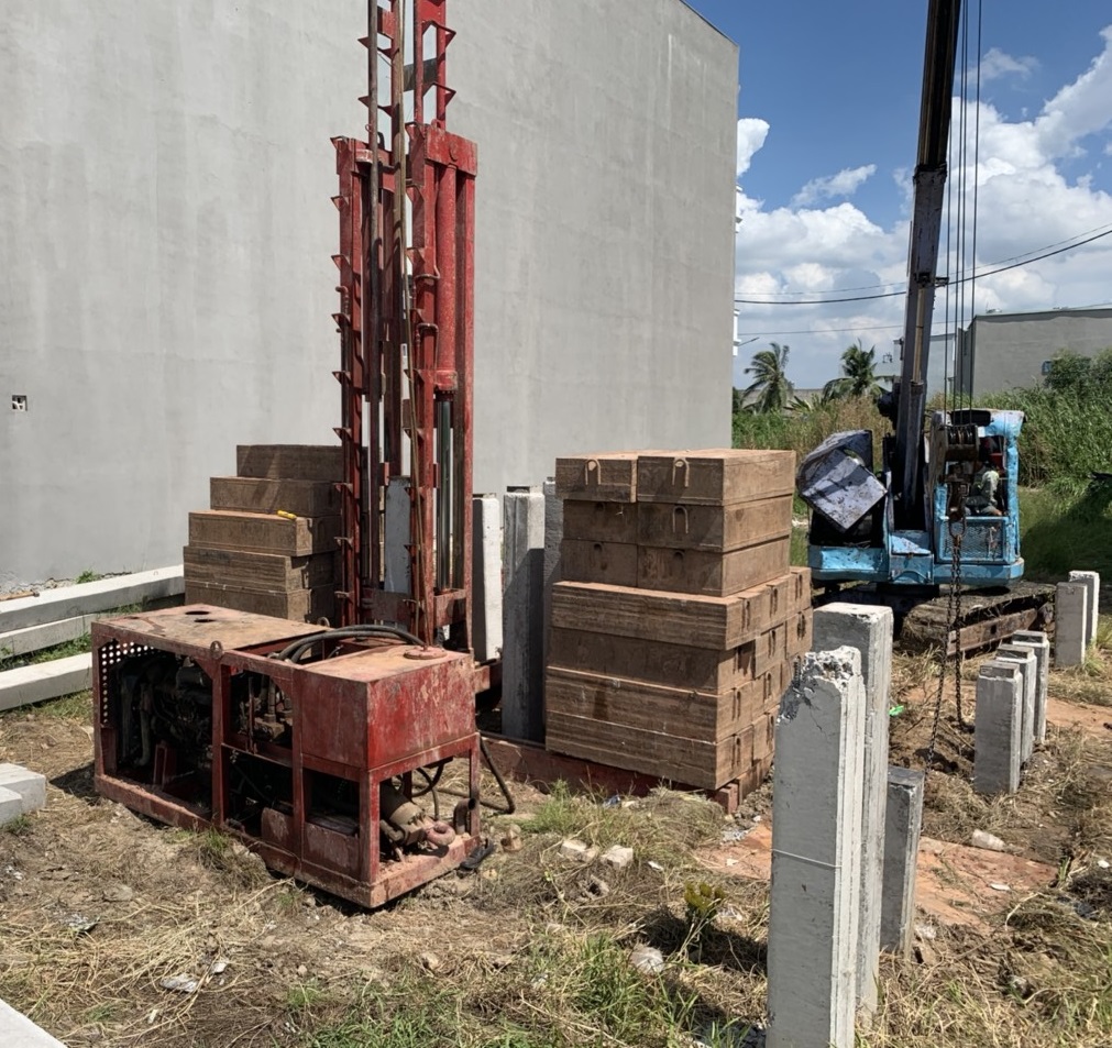 Thi công Móng cọc ép cho nhà 6 tầng