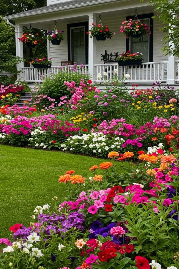 Trước hiên nhà, hoa nở như nụ cười của hạnh phúc