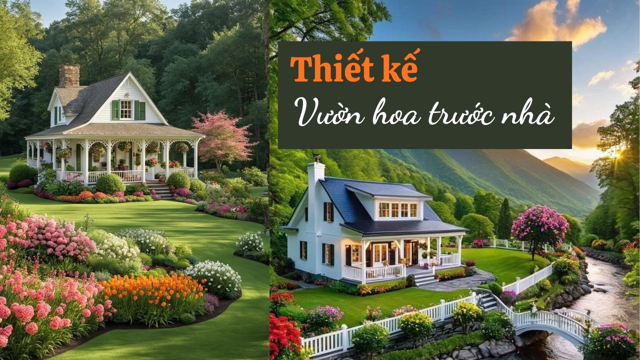 TOP 15 ý tưởng thiết kế vườn hoa trước nhà biệt thự đẹp, hợp phong thủy