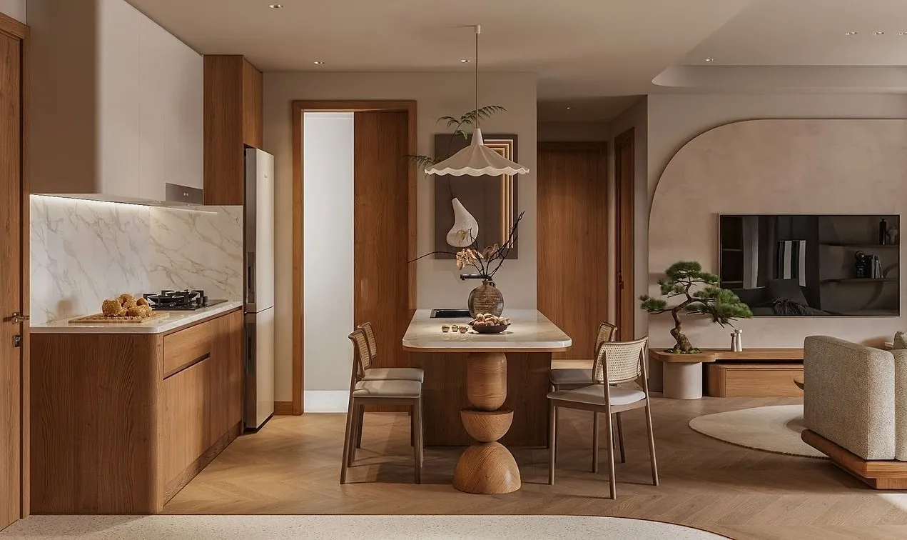 Những lưu ý khi thiết kế nội thất phòng khách liền bếp