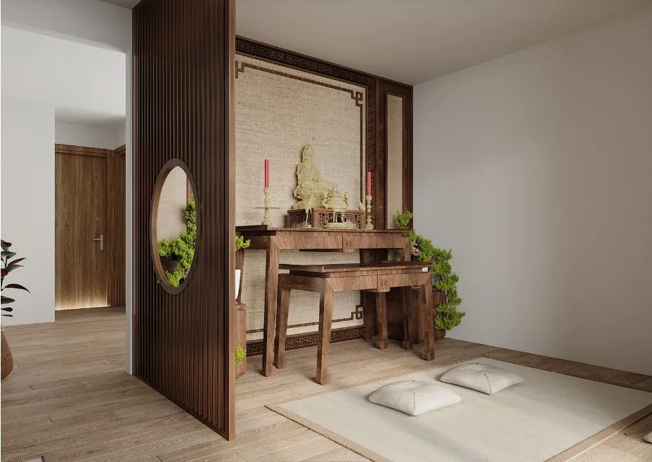 “Phòng thờ không nhất thiết phải lớn, nhưng bắt buộc phải đúng hướng – đúng vị trí – đúng cao độ. Đây là ba nguyên tắc vàng đảm bảo ‘nhà vượng – người an’.”