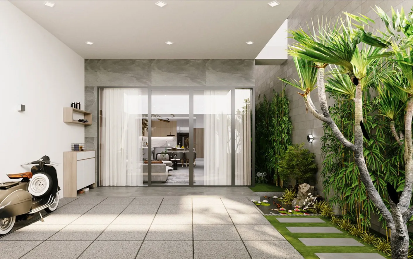 Thiết kế sân sau nhà ống – Bí quyết tạo không gian xanh thư giãn giữa phố thị